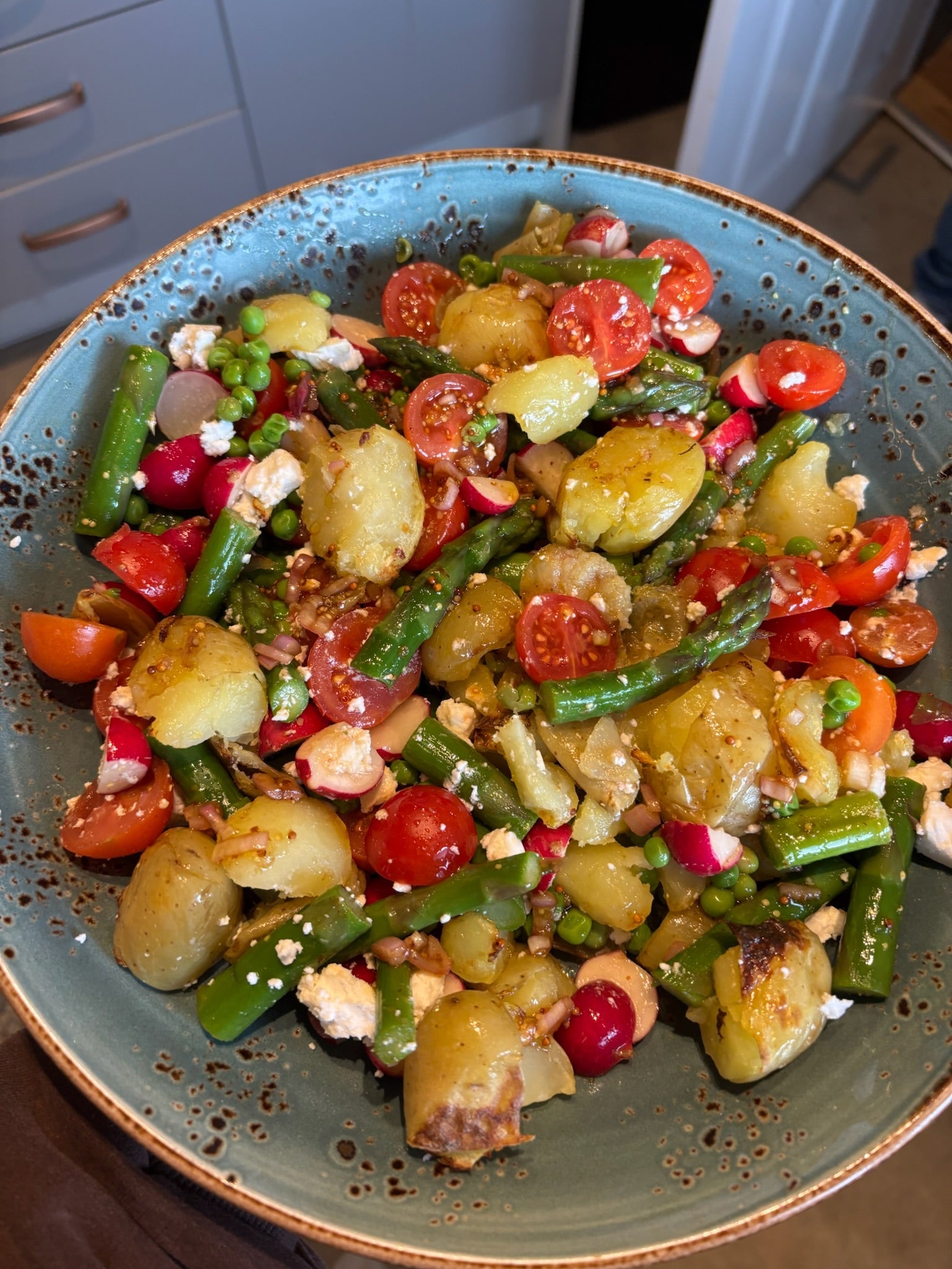 Spring Salad with Asparagus and Crushed New Potatoes