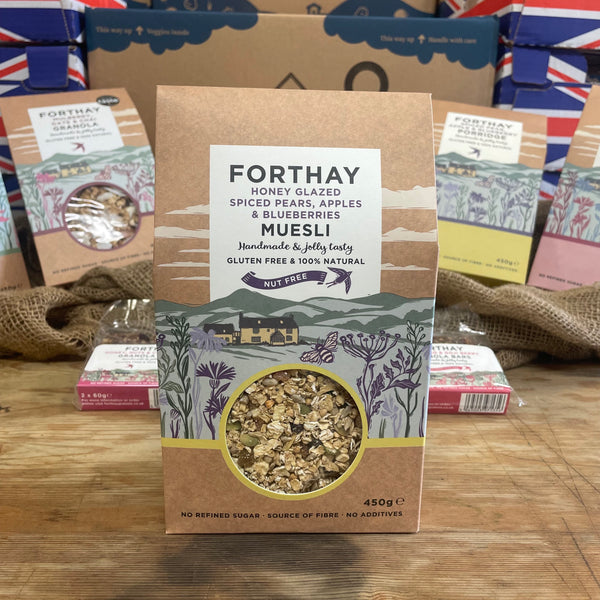 Luxury Muesli - Honey Glazed Spiced Pear, Apple and Blueberry - Forthay Granola